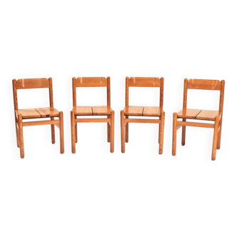 Minimalist japandi pine wooden chairs, 4