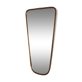 Vintage mirror 1960 asymmetrical free-form rearview mirror gold red - 71 x 34 cm