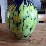 Vase verre soufflé bi couleurs