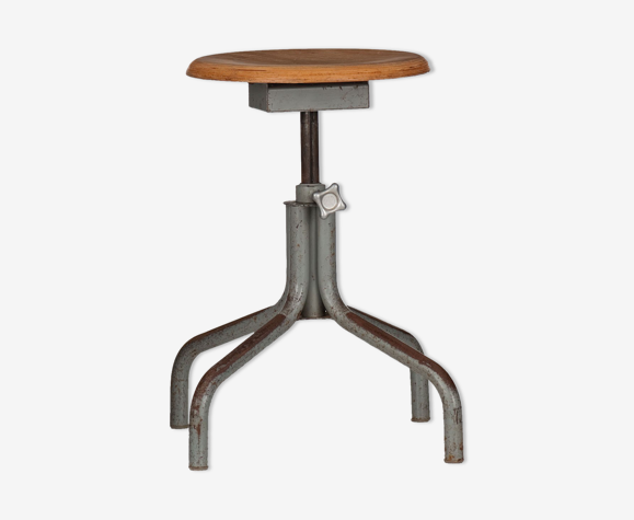 Tabouret industriel hauteur réglable année 60