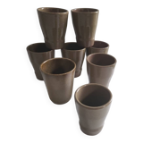 Lot de 8 verres en grès