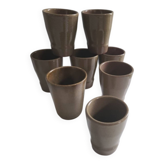 Set of 8 stoneware glasses