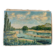 Boats by the water, oil on canvas signed