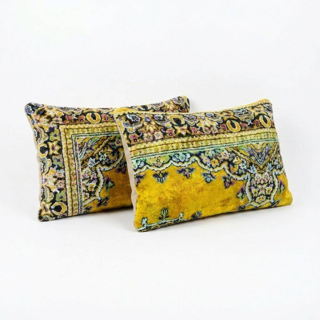 Set of 2 vintage velvet cushion covers 41x61 cm