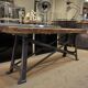 Console industrielle métal et bois 1920
