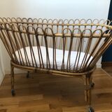 Vintage rattan cradle