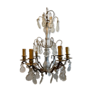 lustre en bronze et pampilles