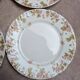 Set of 6 vintage French porcelain plates – pink floral design