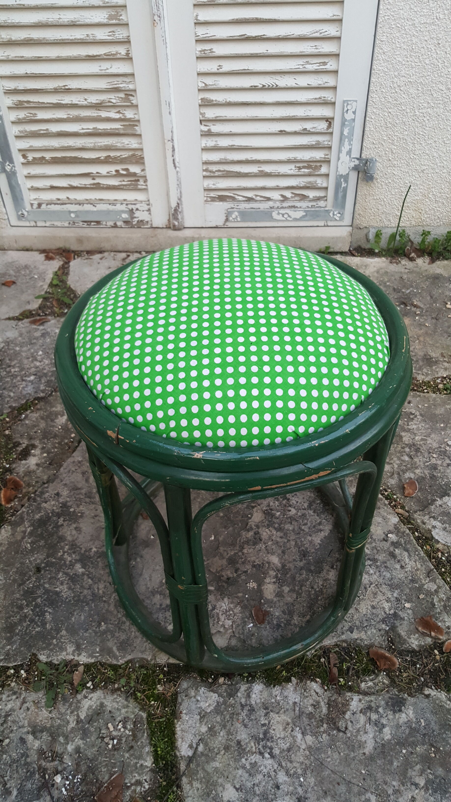 Vintage rattan stool