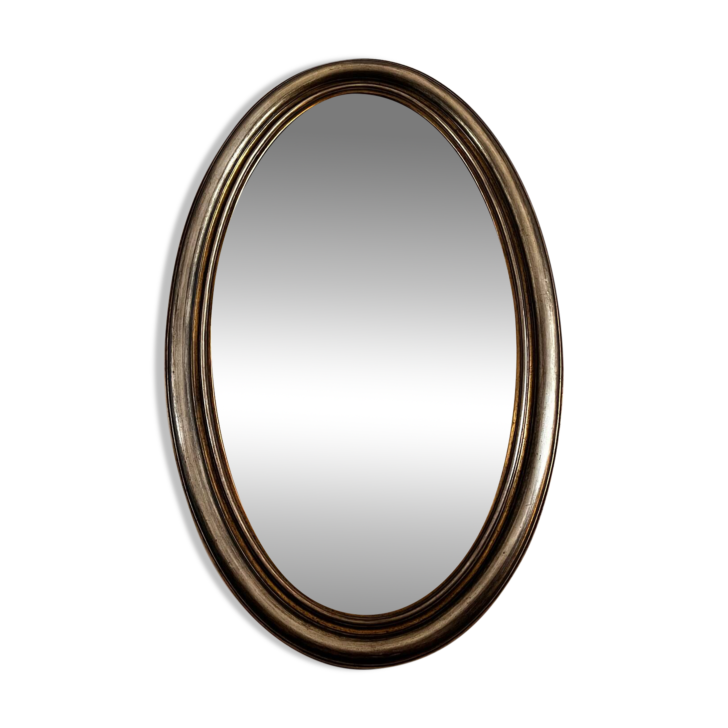 Antique oval mirror made in Belgium.