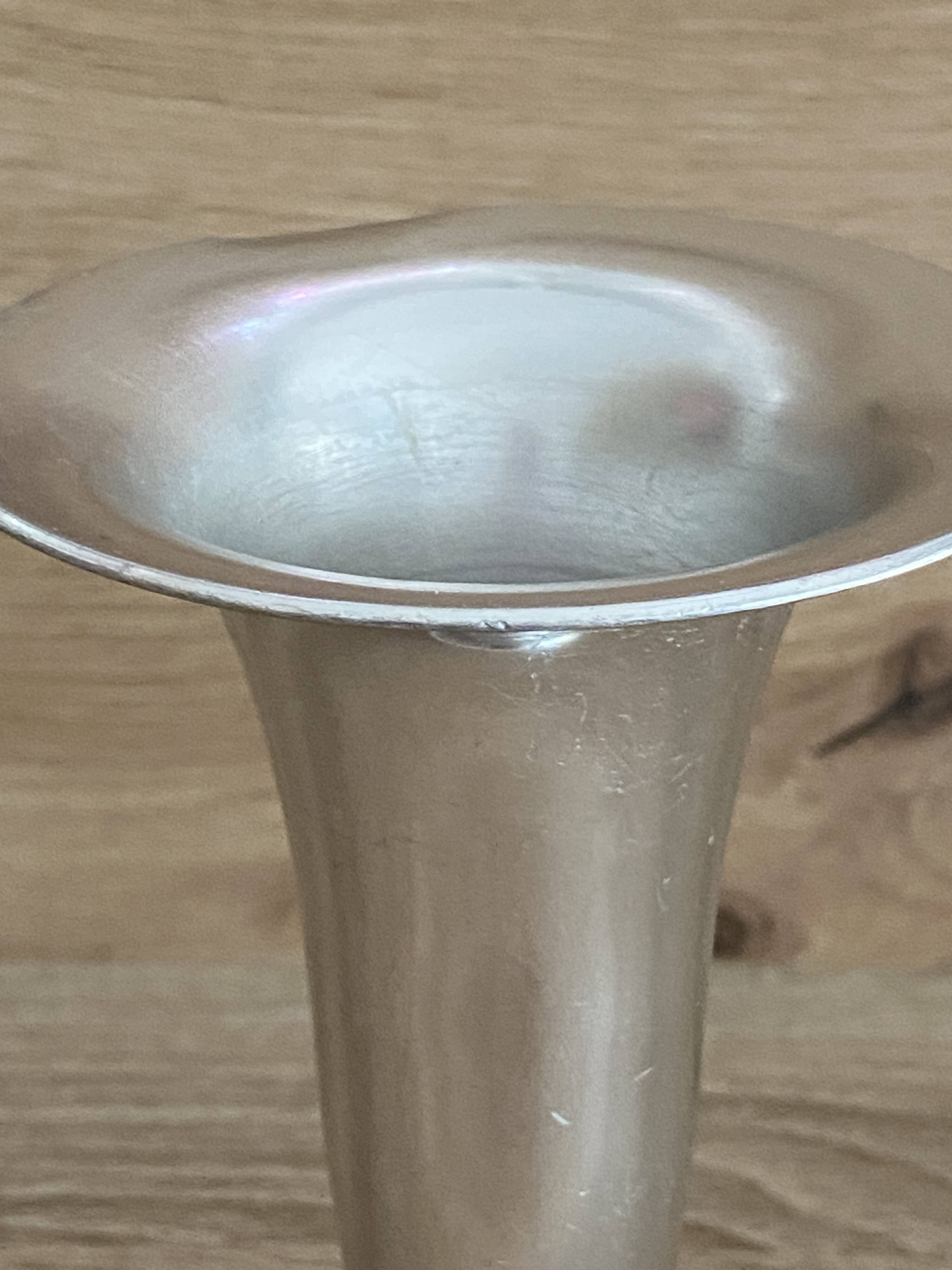 Vase cornet trumpet soliflore vintage 1970 inoxal france stainless steel