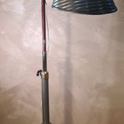 lampadaire 1940  rarestyle projecteur pieds sur roulettes  alu masif    180x110x70