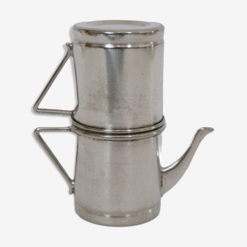 Théière argenté vintage forme miniature de moka napolitain