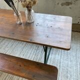 Guinguette table and its 2 benches