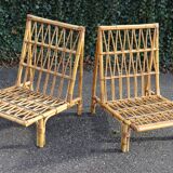 Pair of low armchairs in the Audoux Minet style