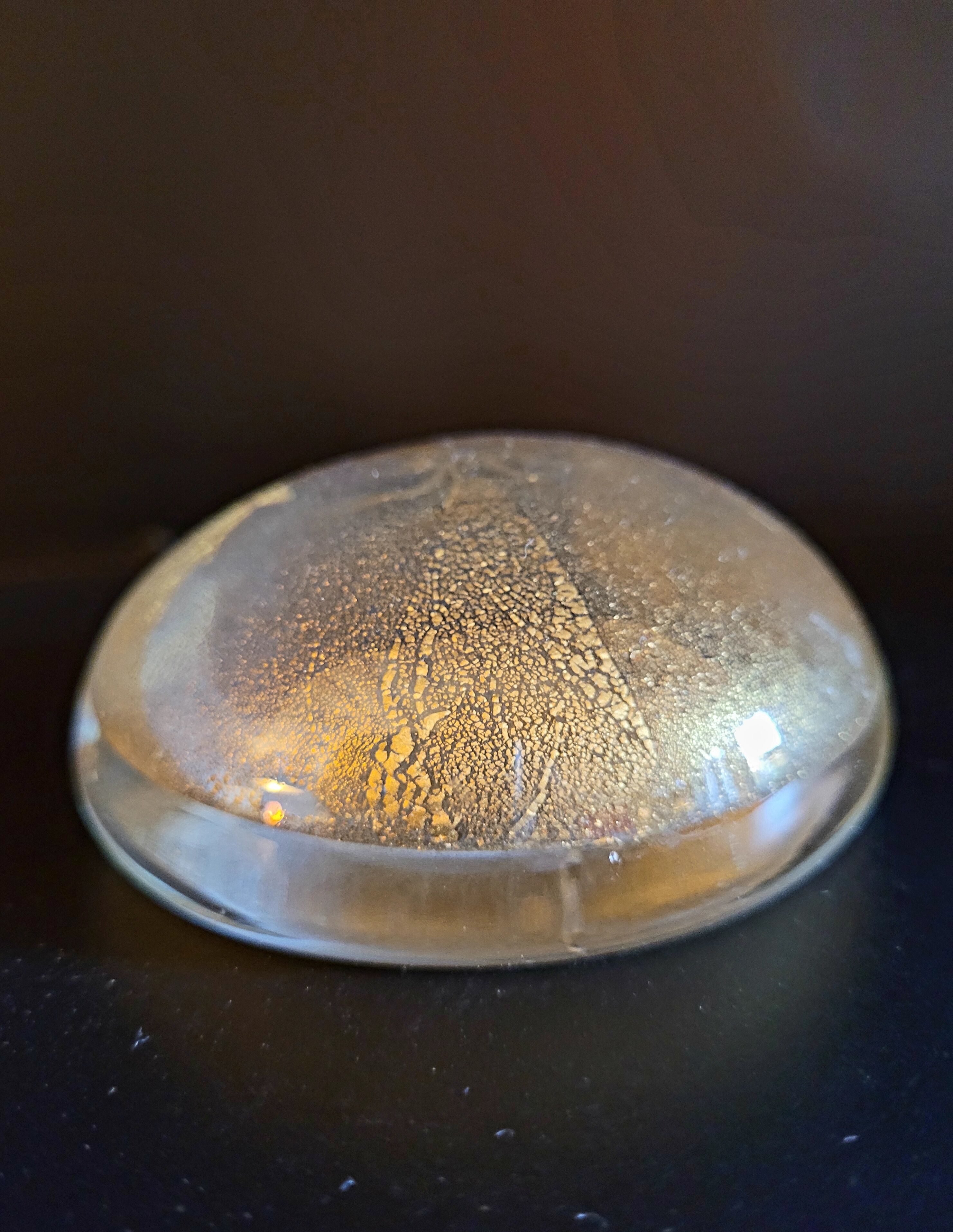 Old vintage glass paper press 70s