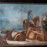 Antique tempera painting on paper, 18th century Italian school