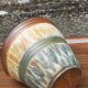 Vase bouquetière cache-pot sandstone enamelled with bouffioulx signed dubois