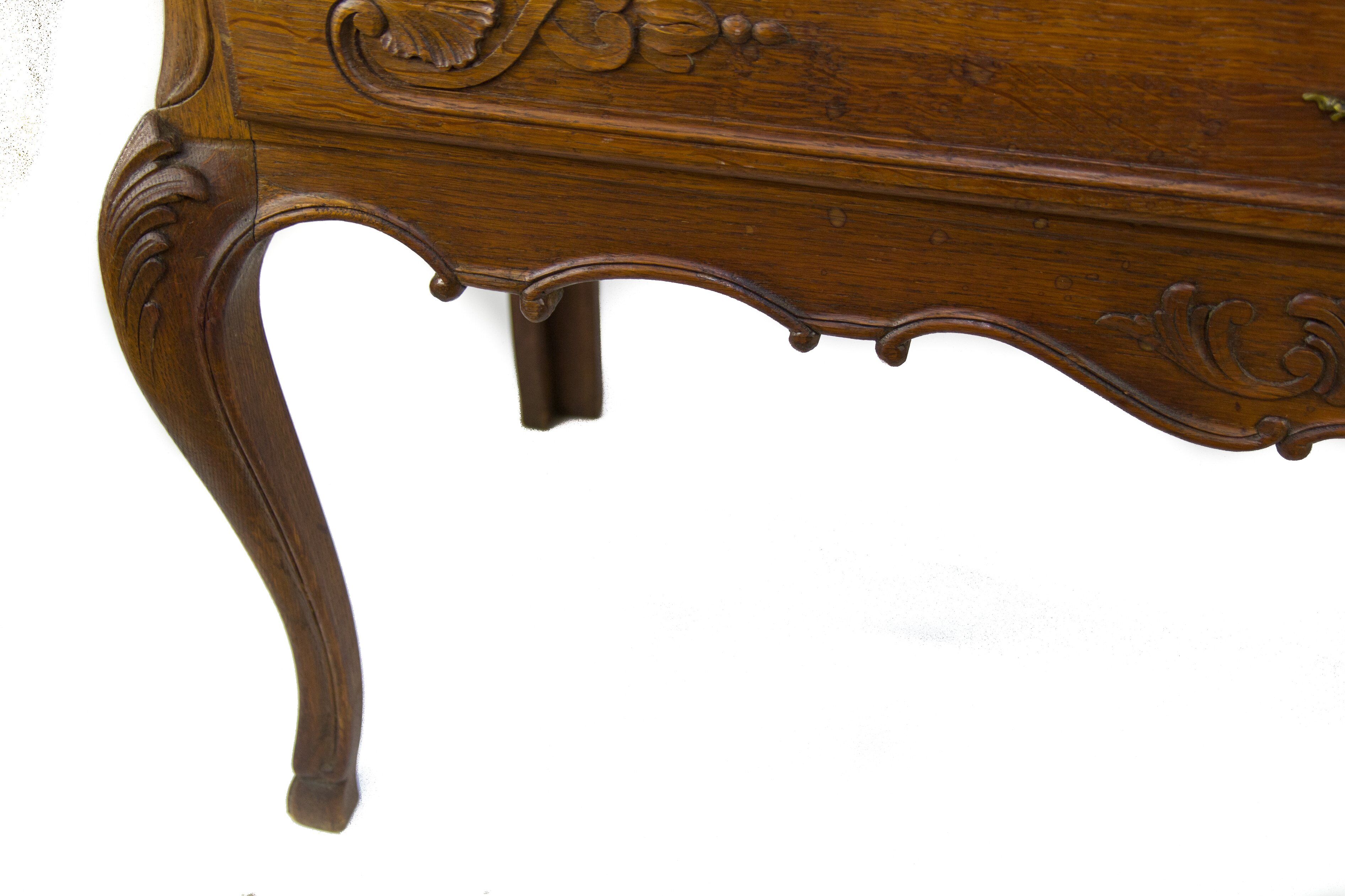 Louis XV style carved oak secretary 1930s