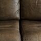 Pair of vintage cognac leather armchairs & solid wood – club/lounge style