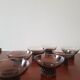Set of 7 black vintage glasses