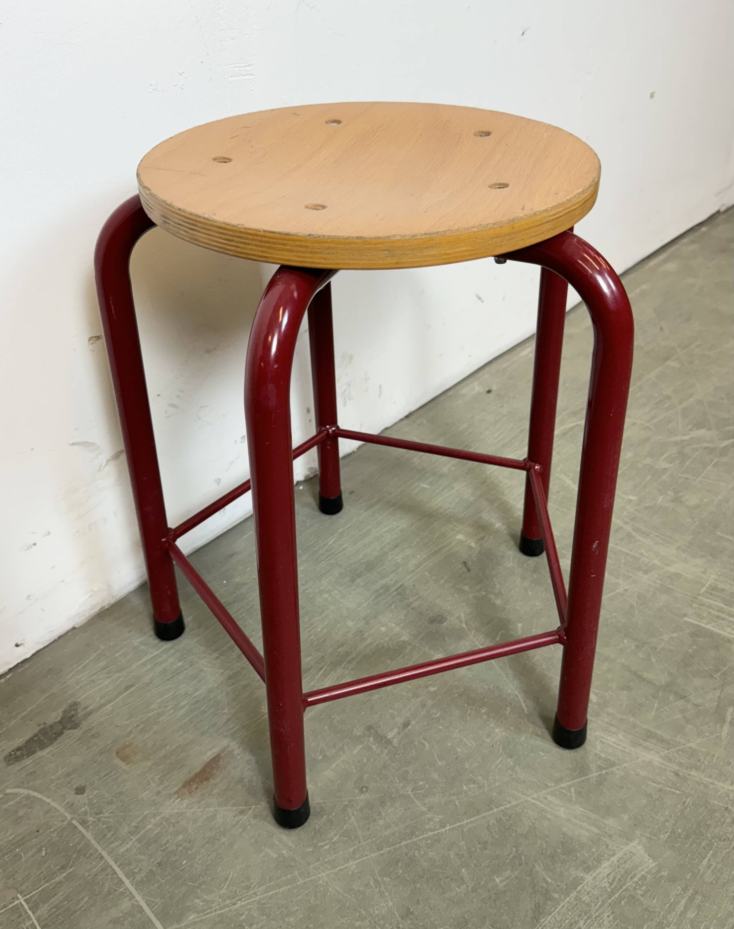 Vintage Industrial School Stool, 1970s