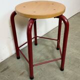 Vintage Industrial School Stool, 1970s