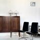 Pair of vintage swivel armchairs in black vinyl, 1970s