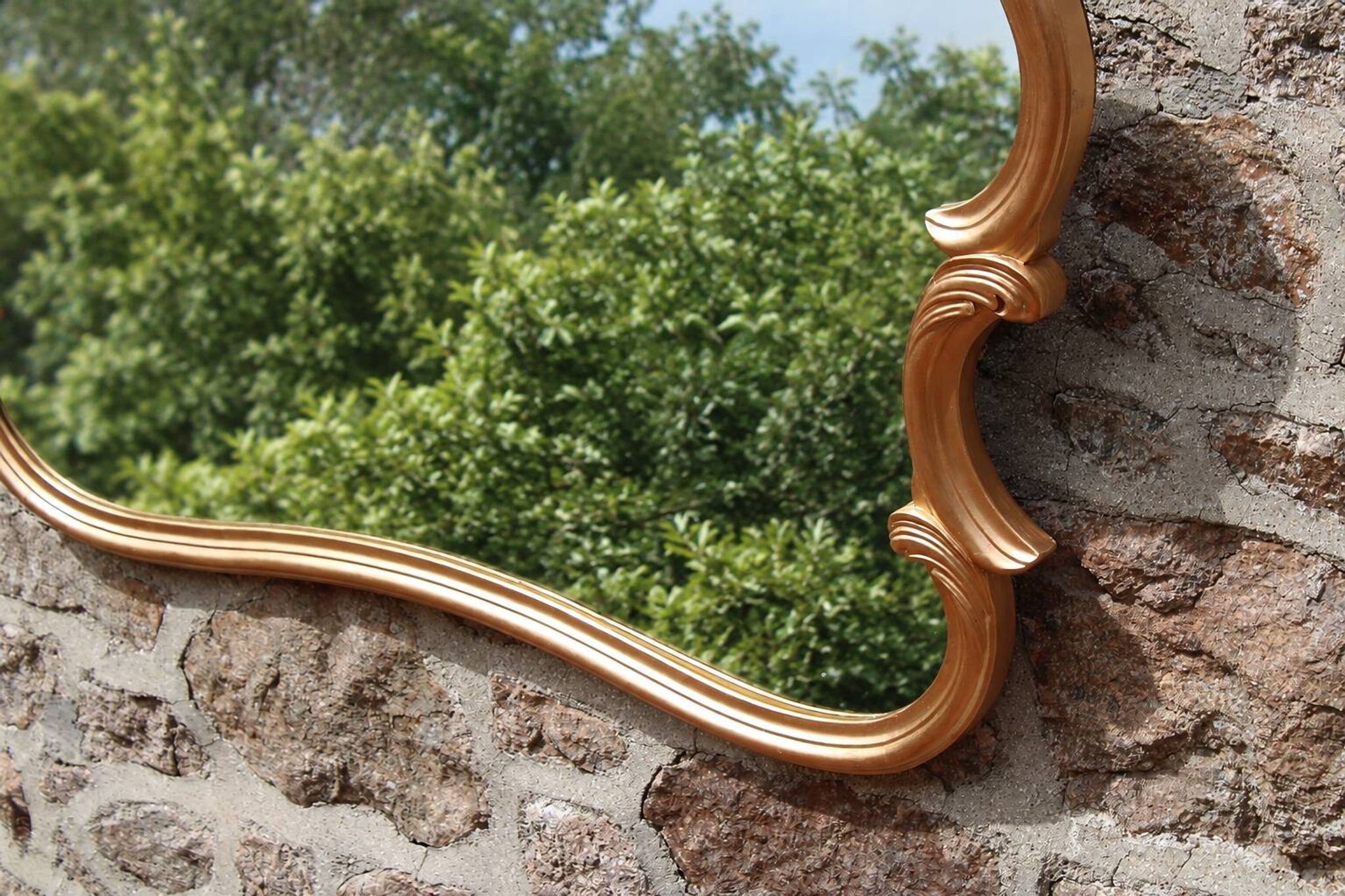 Large wall mirror with golden stucco mouldings – Louis XV Rococo style – 124
