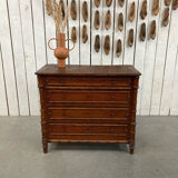 Old wooden chest of drawers imitation bamboo