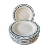 Set of 11 hollow plates Terre de Fer, Service Condé, Salins