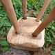 Antique stool in raw wood
