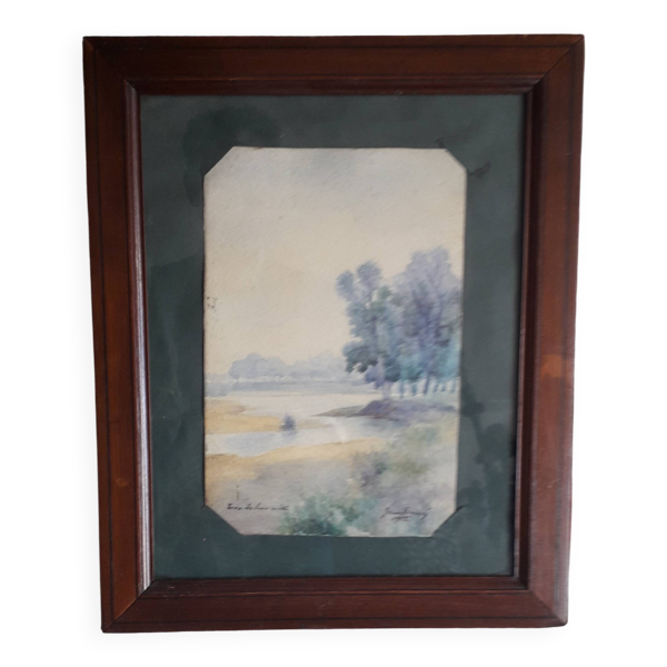 Tableau ancien représentant un paysage