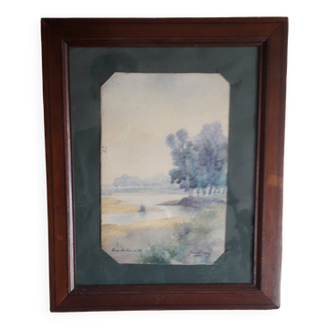 Tableau ancien représentant un paysage