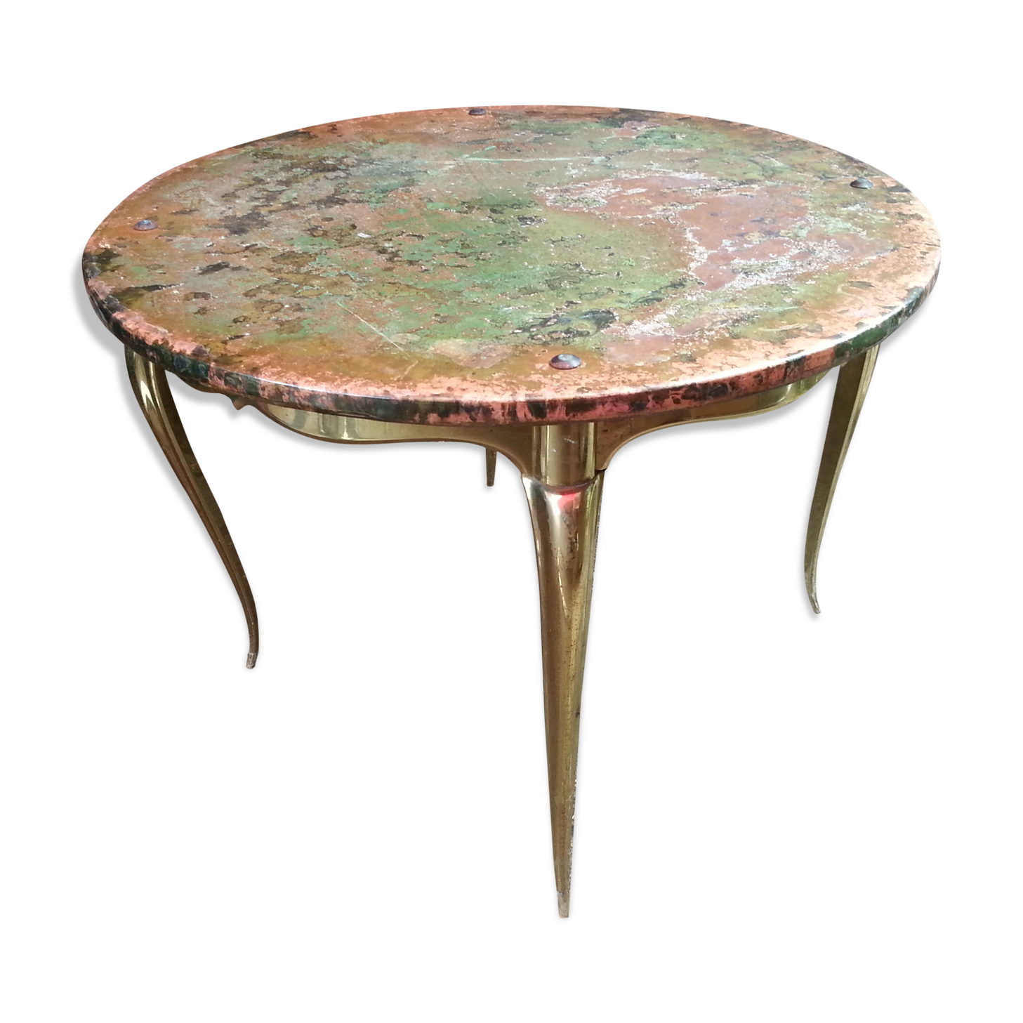 Table bass in brass, bronze plate copper 1940/60