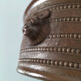 Stoneware pot Corneau Myennes decorated with hares