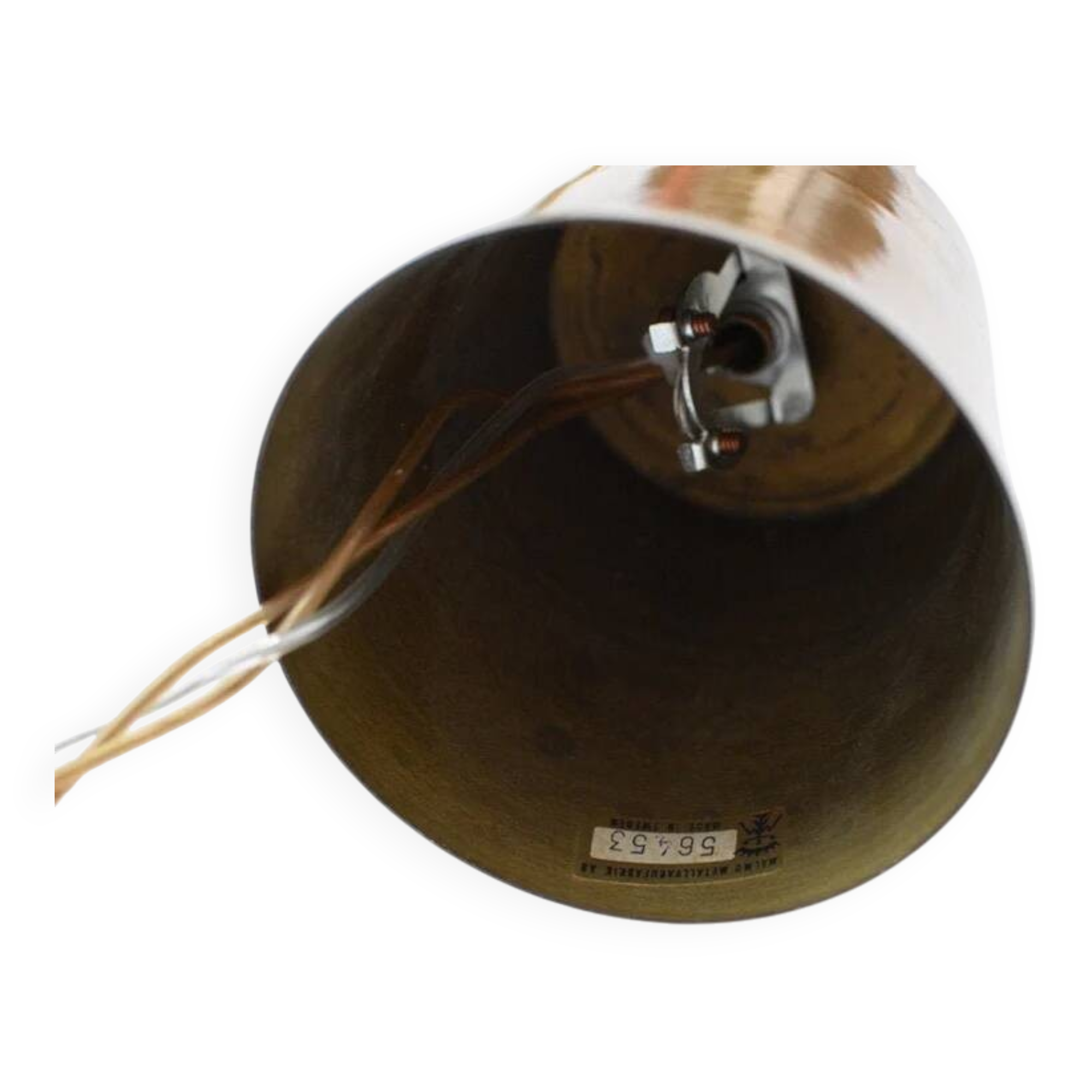 Mid-century Malmö Metallvarufabrik pendant light brass and glass