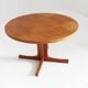 Vintage Danish round extendable dining table teak 1960s