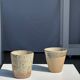 Set of 2 cups in Indonesian ceramic (brown & speckled glazed matte)