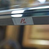 Glass and chrome metal coffee table by Philippe Parent France 1970's