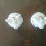 Salt and pepper shaker pig in faience