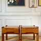 Paire de tables de chevet en orme maison regain 1970
