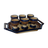 Service of 6 cockroaches and one tray in faience HB Quimper
