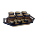 Service de 6 coquetiers et un plateau en faience HB Quimper