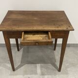 Side table in natural wood, spindle legs