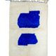 Modern Moroccan Berber Rug Klein Blue and White