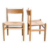 Ensemble de 2 chaises de salle à manger Hans J. Wegner CH36 pour Carl Hansen & Søn en chêne massif.