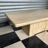 Table basse vintage en travertin