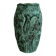 Vintage green patinated ceramic vase with raised floral decoration.