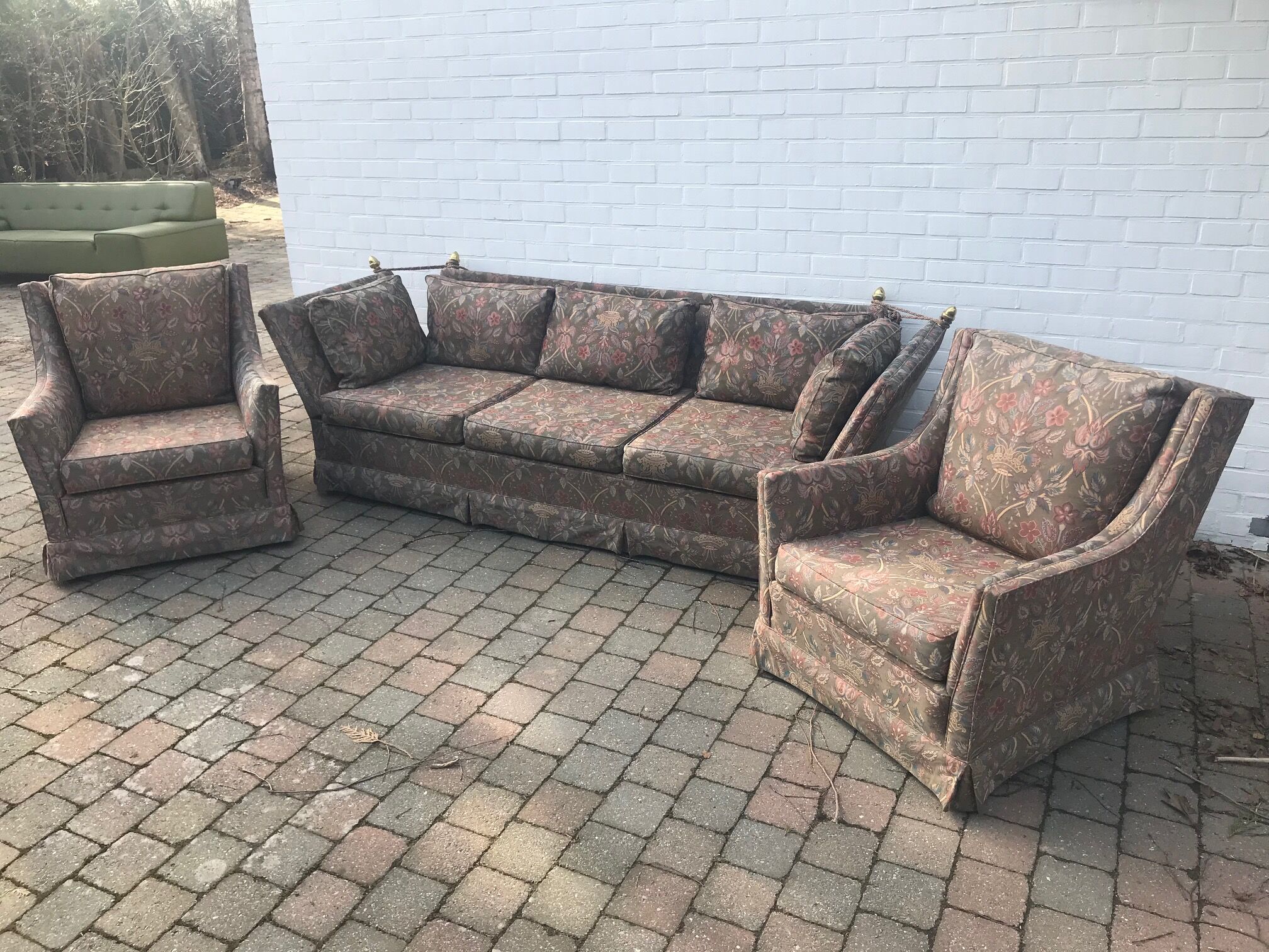 3-seater sofa and 2 armchairs set Maison Jansen 1960